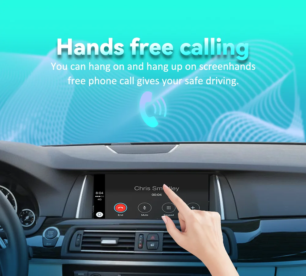 BONROAD 10,25'' Kabelloses CarPlay Android Auto Audio Autoradio Linux-System für BMW 5er Serie F10 F11 NBT CIC System GPS-Navigation Multimedia-Touchscreen-Display Stereo-Mirroring Airplay Autolink – Detail 5