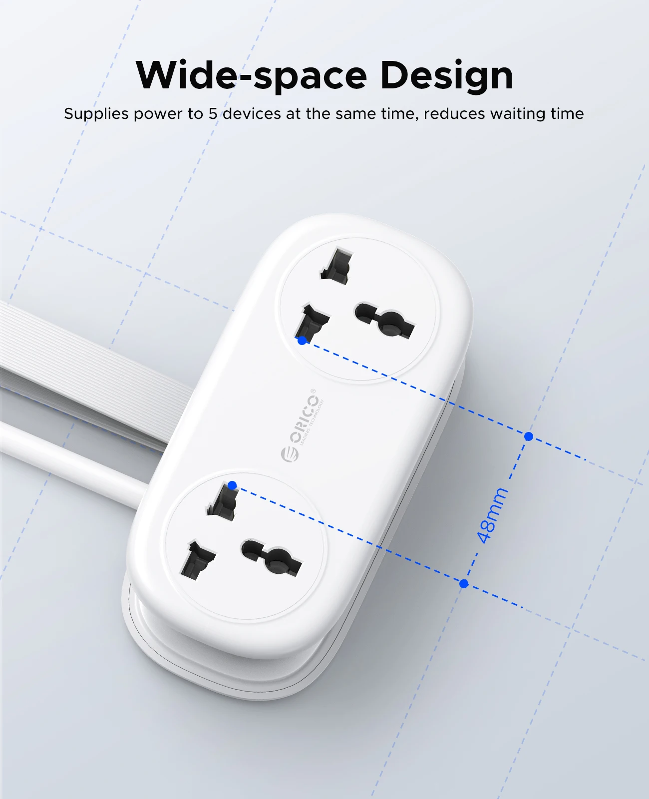 Presa multipla elettrica Spina ORICO Prese 2AC 2 USB 1 Tipo C Cavo di prolunga da 1,1 M Spine di ricarica rapida da 20 W per adattatore da viaggioHome