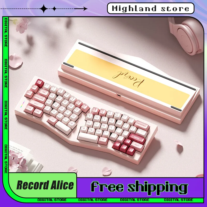 Weikav Record Alice Mechanical Keyboard Kit Three Mode Aluminium Alloy Customized RGB For Win Office Gaming Keyboard Kit Gifts