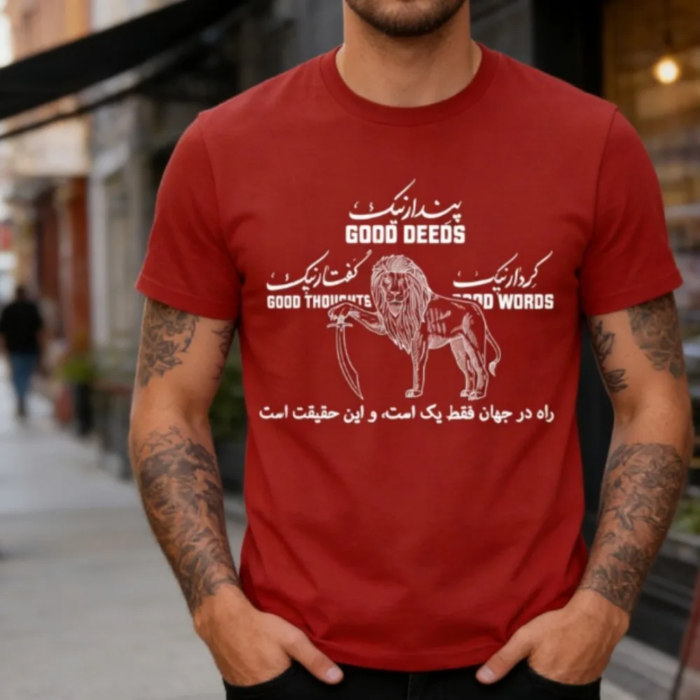 Shir O Khorshid Iran Persia Persian Fars Iranian Lion Classic Pattern T-Shirt Short-sleeve Men Tops O-neck Streetwear Clothes