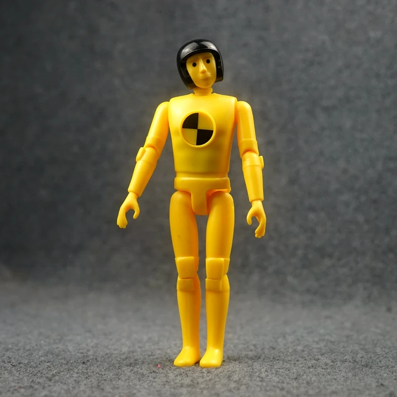 24cm Cartoon gelb Auto Schlag Test Dummy Figur Gelenk Puppe Kinder PVC Sammlung Yaksha Modell Spielzeug