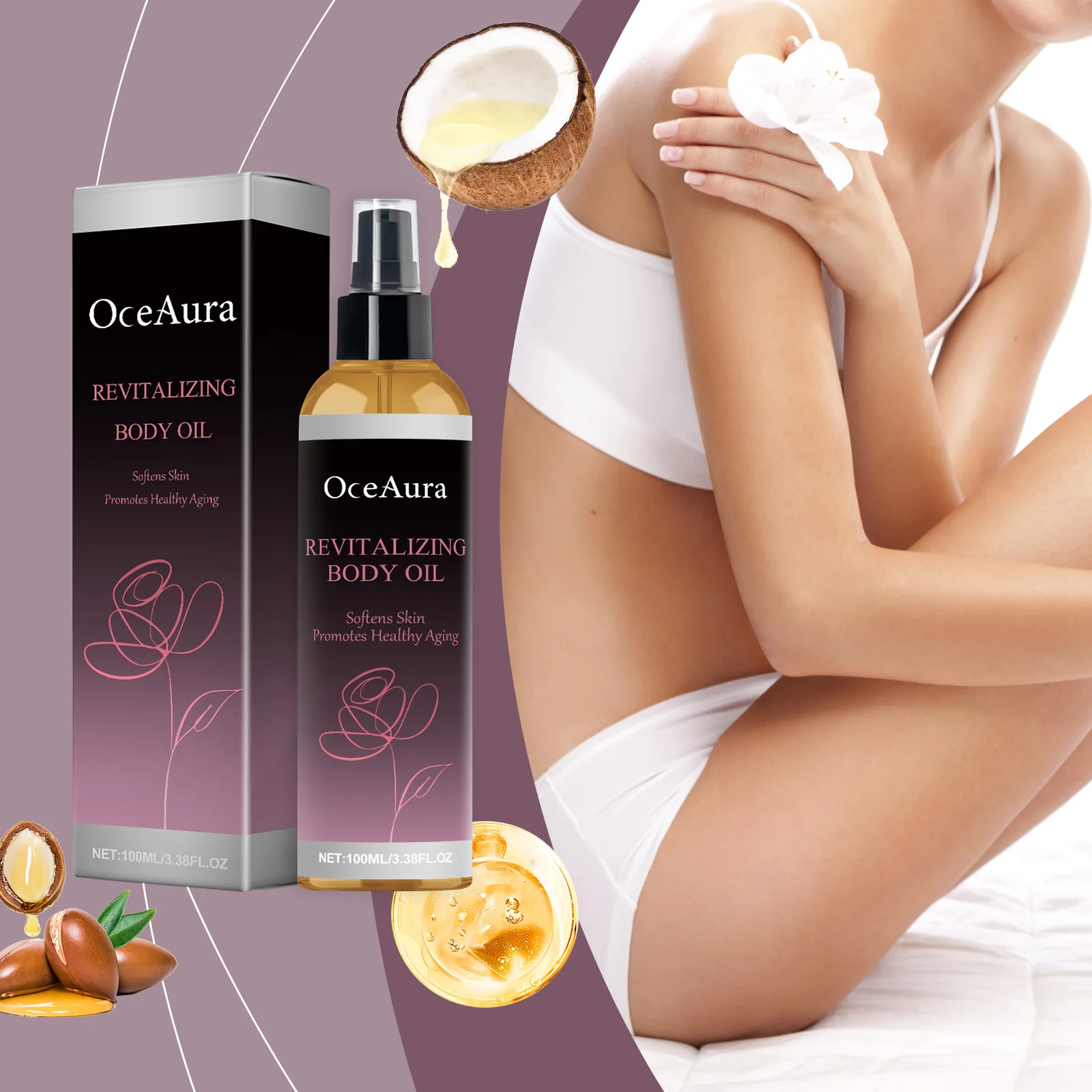 Moisturizing and Soothing Body Oil Moisturizing and Water Locking Moisturizing, Brightening and Brightening, Uniform Skin Color