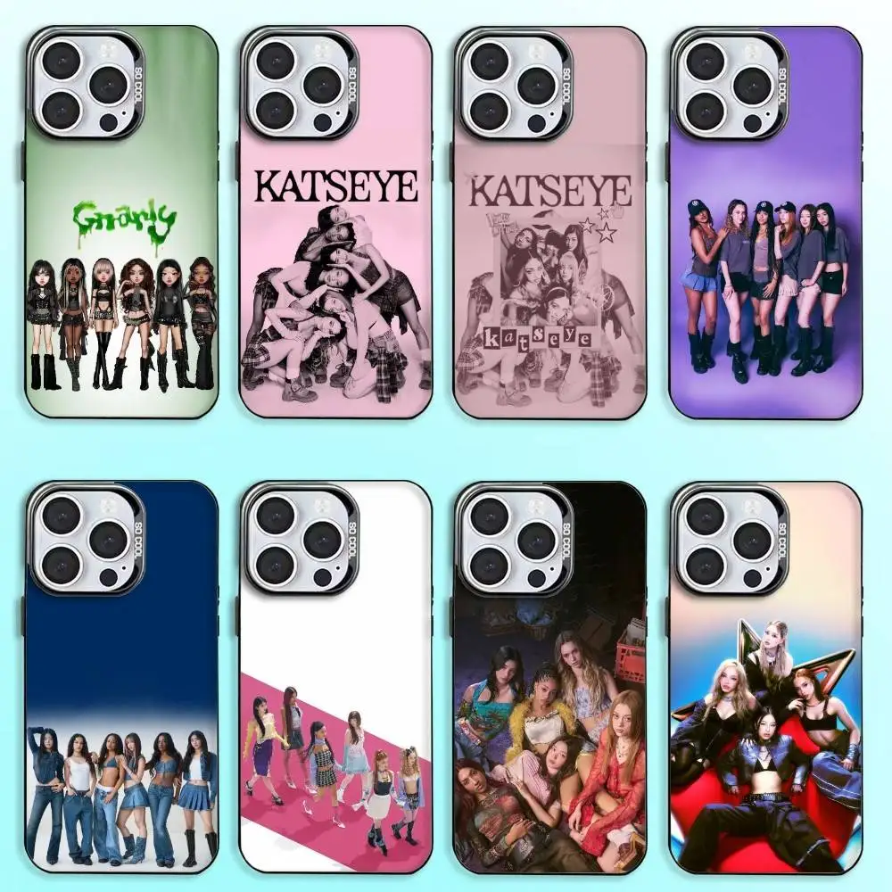 

K-Katseye Gabriela Girls Phone Case For iPhone17,16,15,14,13,12,11 Plus,Pro Max Colored Silver Plated Inside Cover