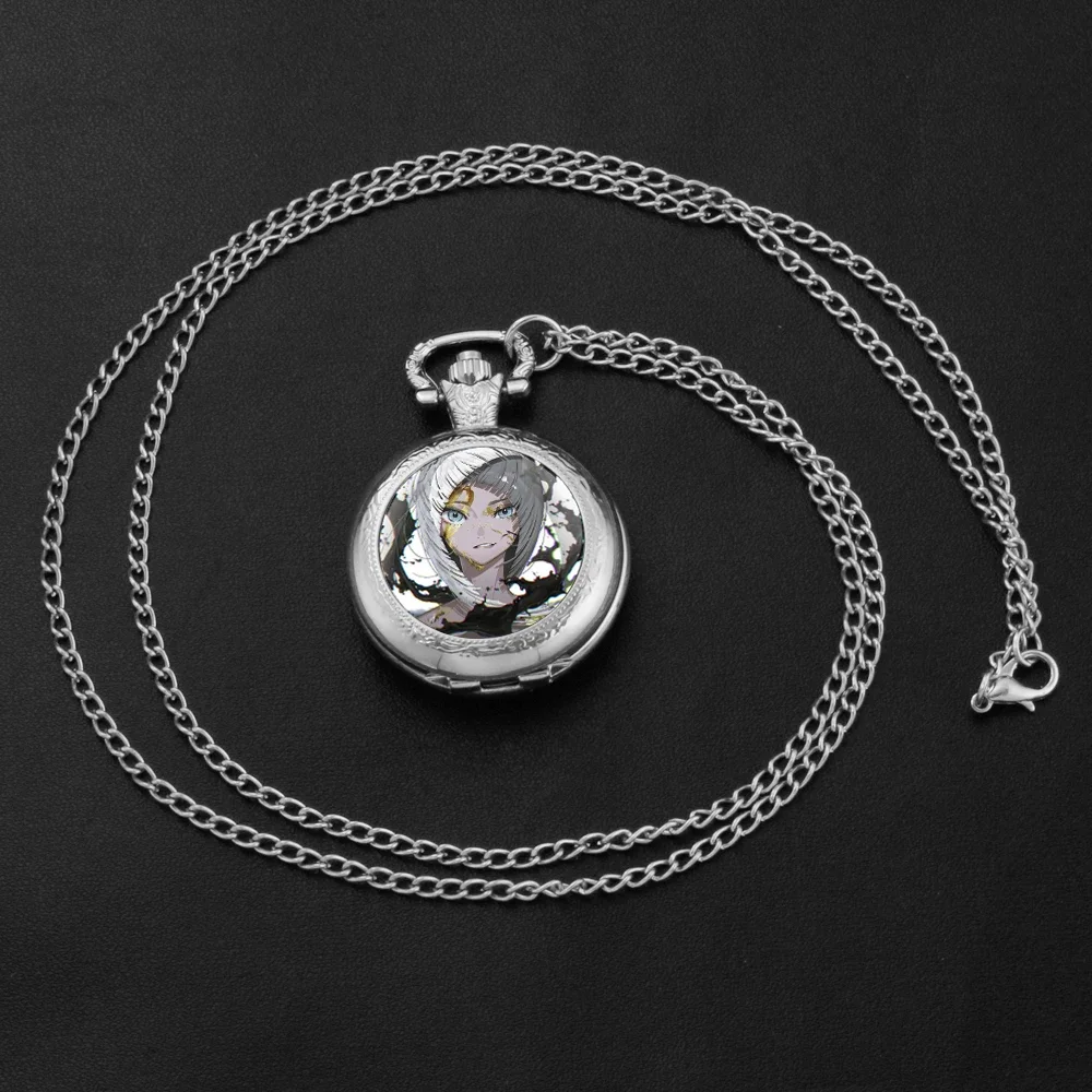 Exquisite Animation Design Glass Dome Quartz Pocket Watch with Arabic Numerals Dial Durable Chain Perfect For Gifts