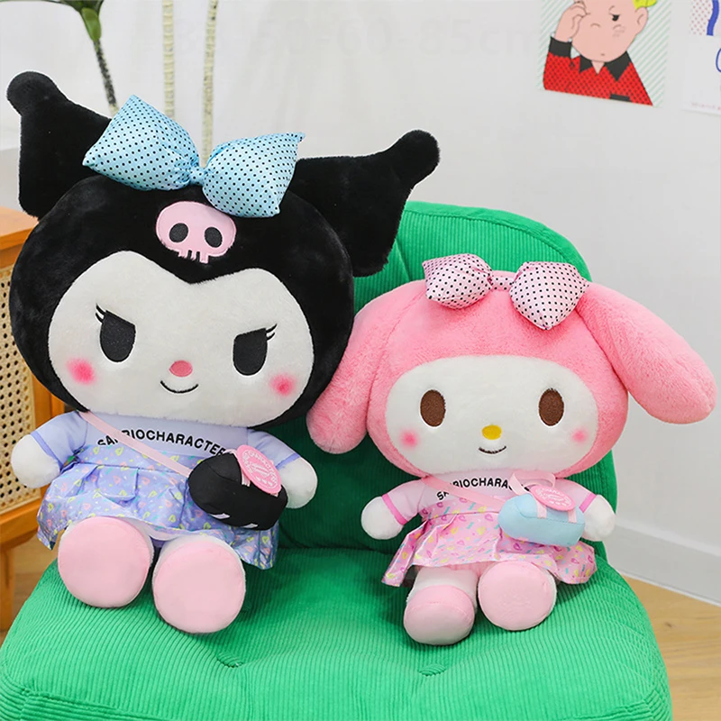 

Sanrio Kawaii Kuromi Plush Toy with Bag Melody Stuffed Doll Cute Soft Toy for Kids Birthday Xmas Gift Perfect for Children And