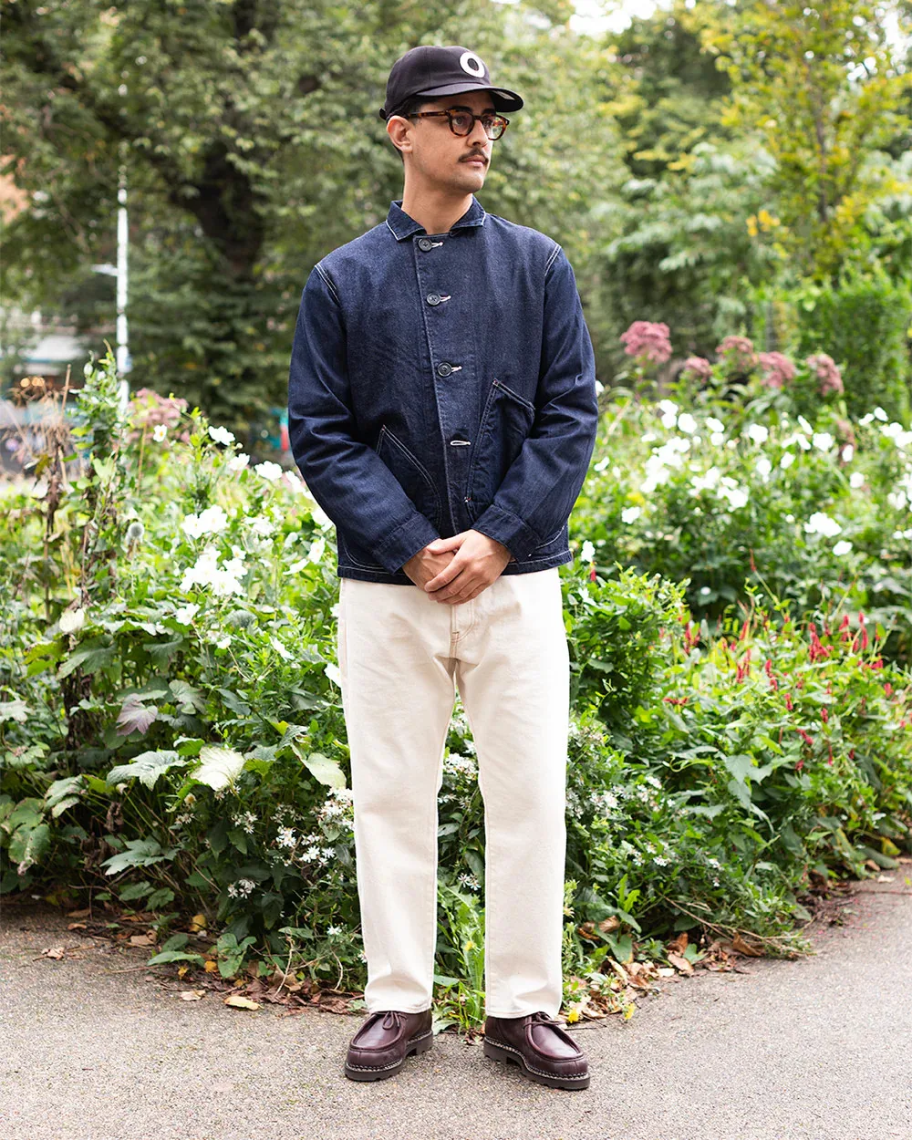 Blue Denim Workwear Jacket Men Casual Outerwear