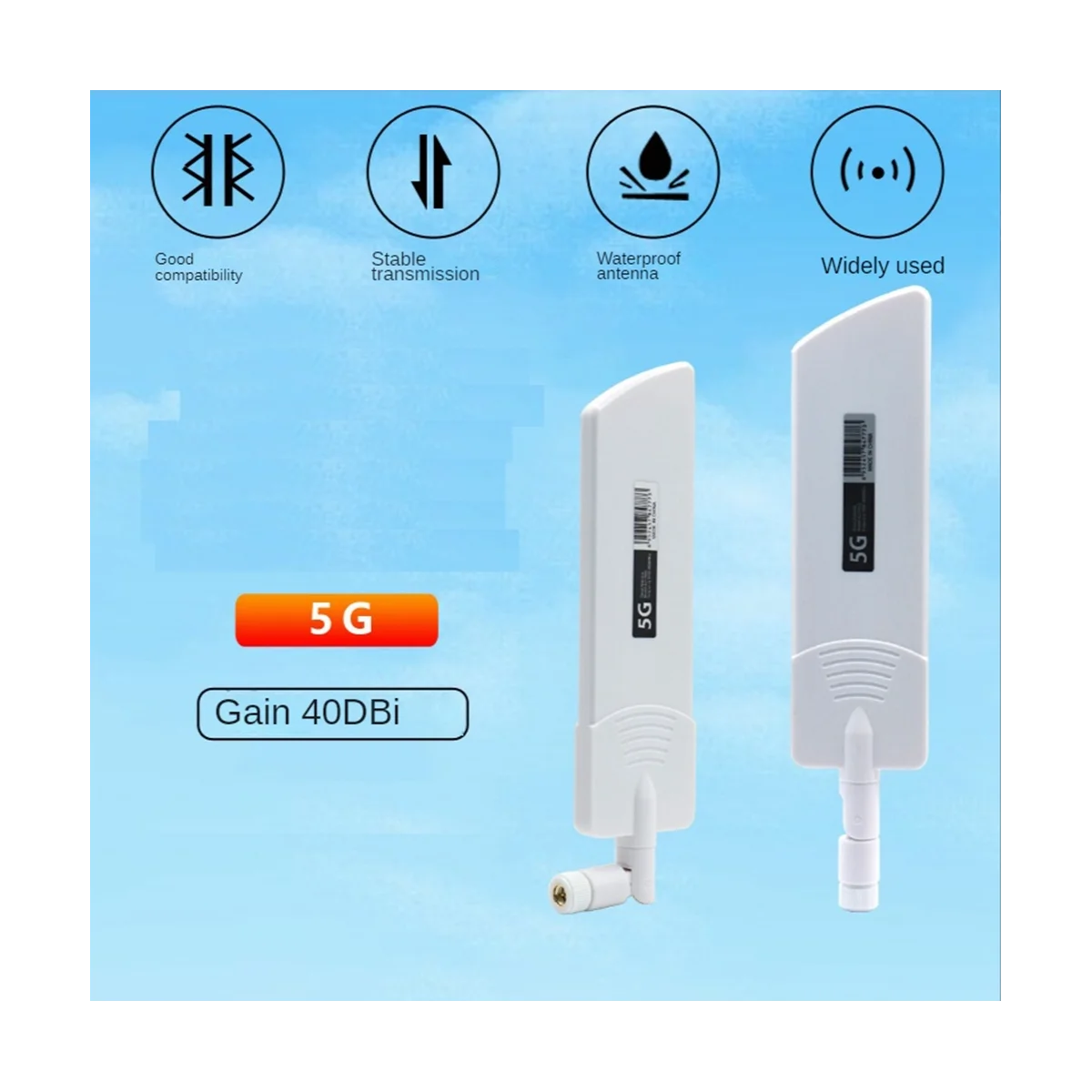 Приклеивающаяся полоса для Omni Wireless Smart Meter Router Module Gain 40DBi антенна, белая полоса SMA типа папа, 1 шт.