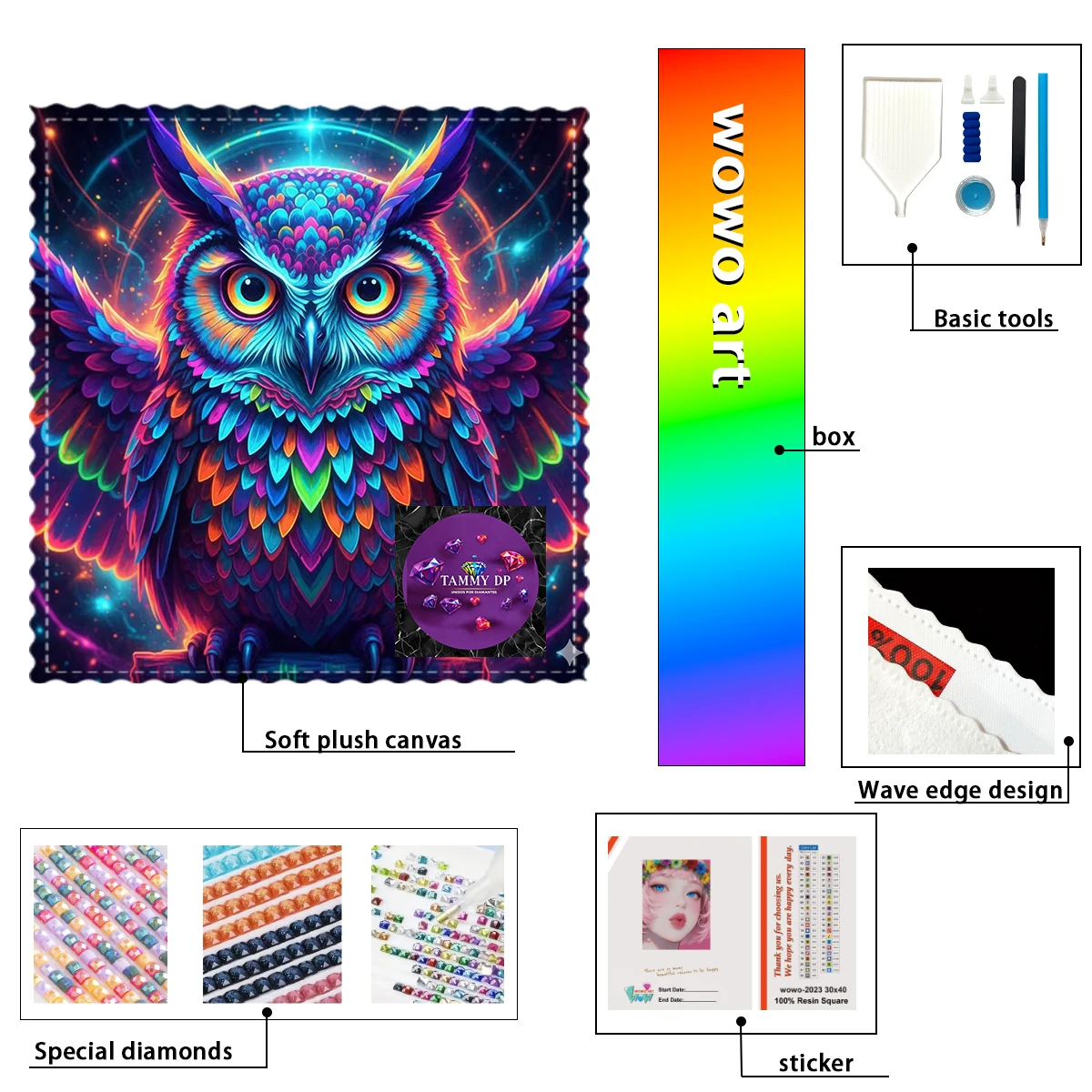 

【TAMMY Diamond Art】Águilas multicolores Crystal AB Rhinestone FD Rhinestone Perfect Resin Diamond