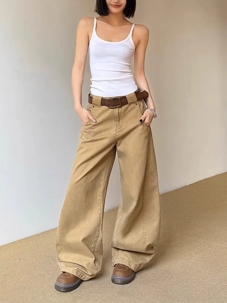 

Мужские повседневные свободные брюки-кюлоты в американском ретро-стиле, весенне-осенние длинные брюки для уличной моды