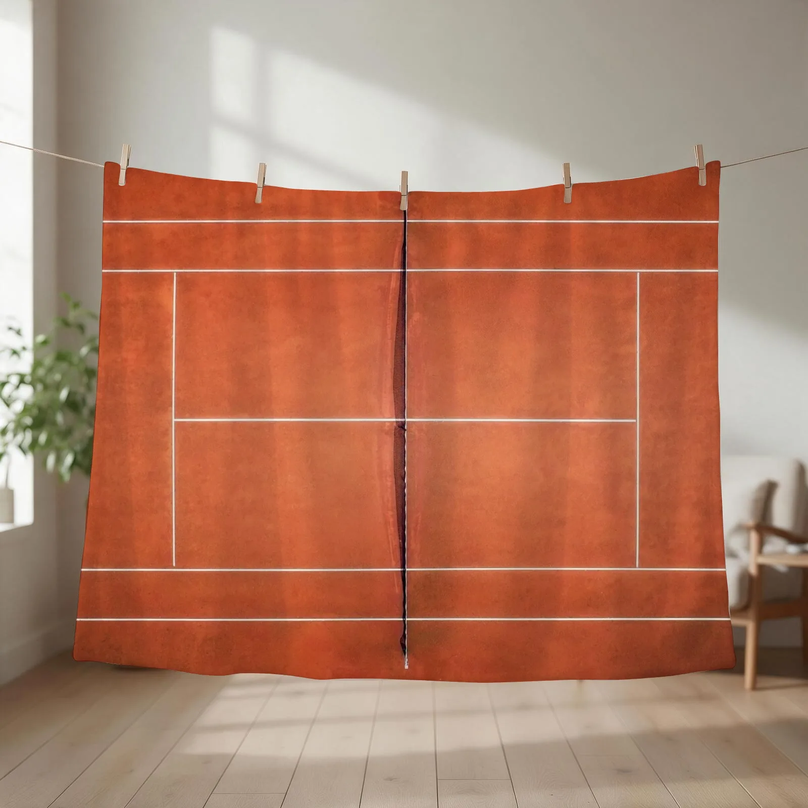 Tennis Clay Court Birdview Photography Throw Blanket couch cozy soft plush fuzzy picnic outdoor blanket