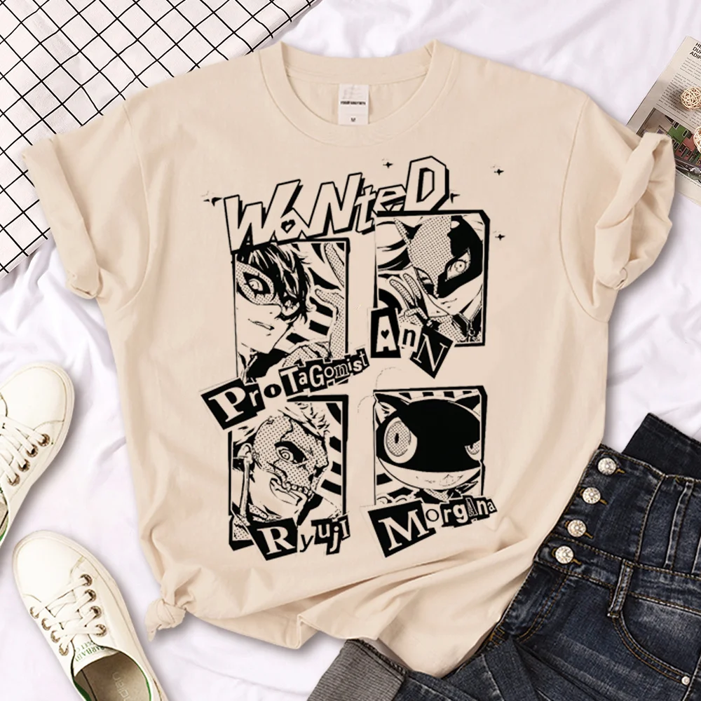 

Persona 5 t-shirts women funny designer Y2K Tee female 2000s clothing