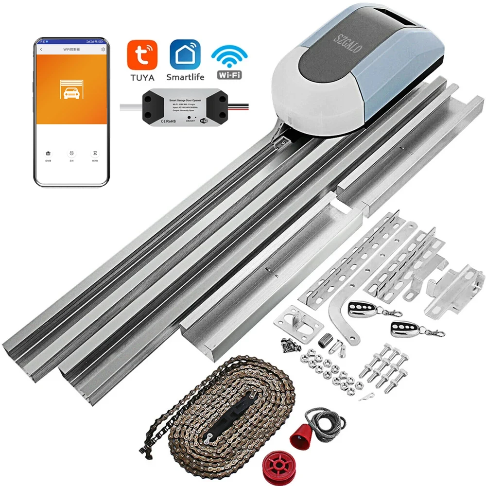 Imagem -01 - Abridor Esperto Resistente da Porta da Garagem-abridor Ultra Silencioso Wifi Backup da Bateria-funciona com Alexa & Google Casa com Trilhos de 3.6m abridor esperto resistente da porta da garagem abridor ultra silencioso wifi backup da bateria funciona com alexa google casa com trilhos de 36m 01