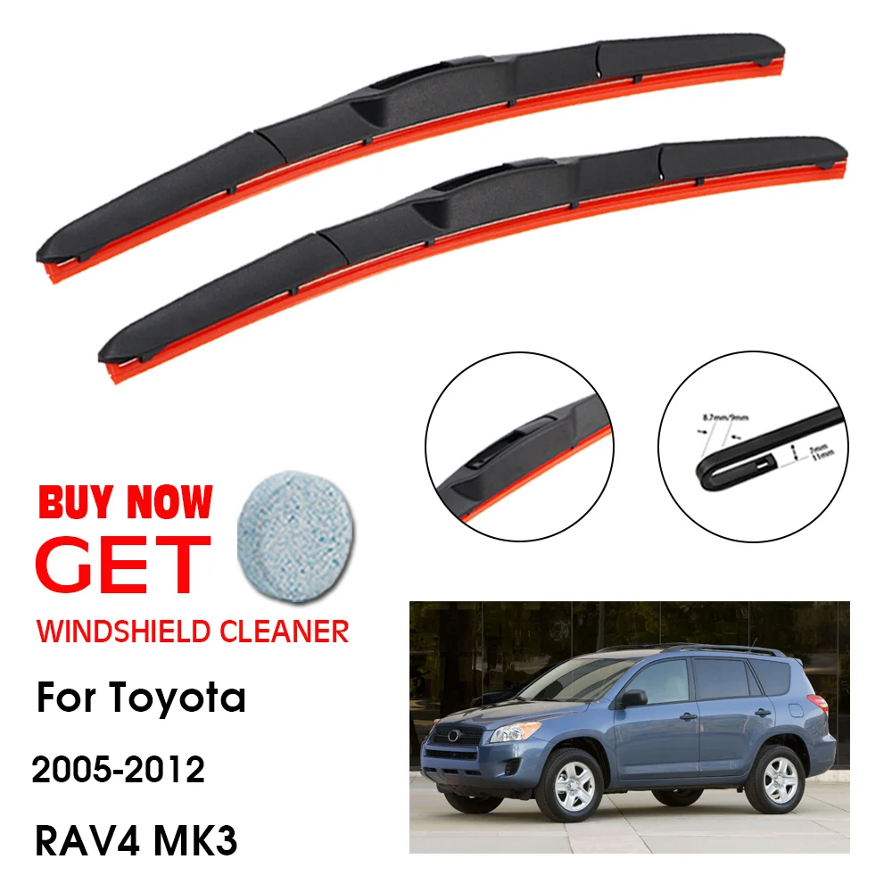 

Car Wiper For Toyota RAV4 MK3 24"+17" 2005-2012 Front Window Washer Windscreen Windshield Silica Gel Wiper Blades Accessorie