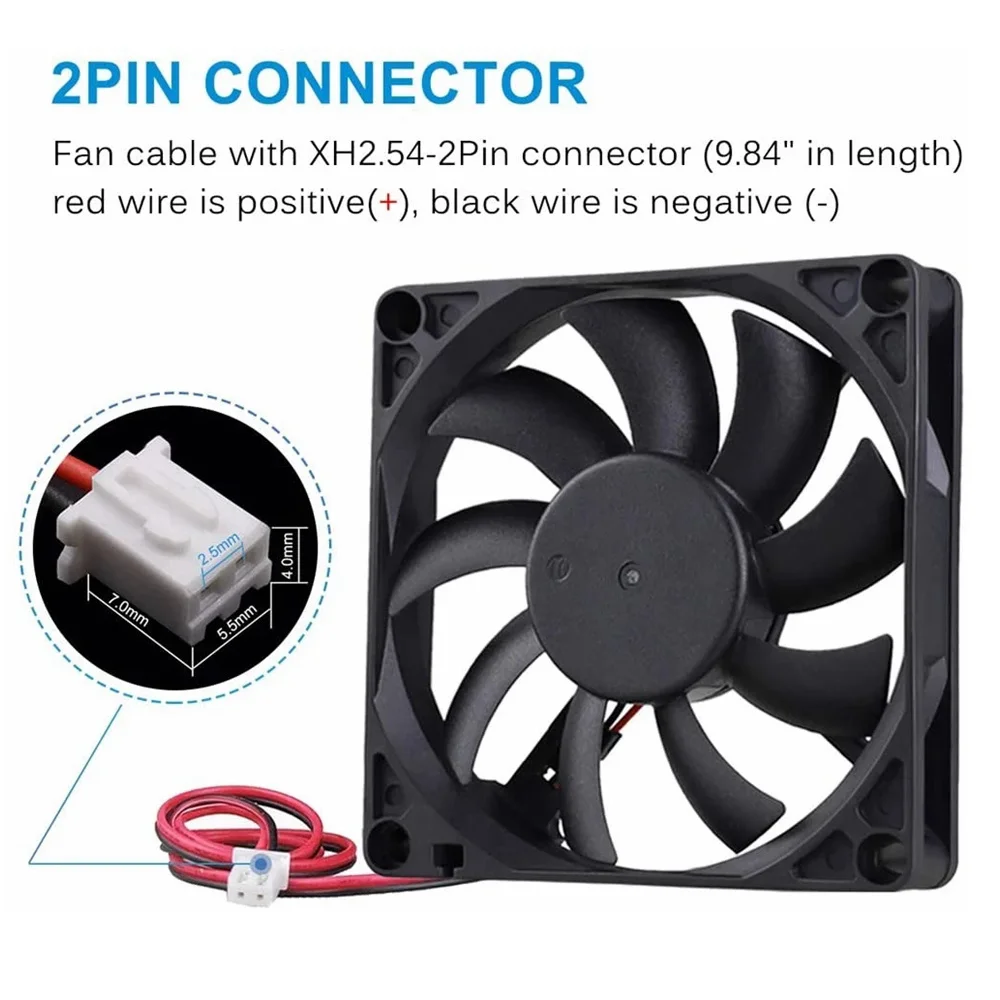 DC 12V 24V 8cm 80x80x15mm 8015 Brushless 2-PIN DC Cooling Fan Cooler With Metal Fan Grill