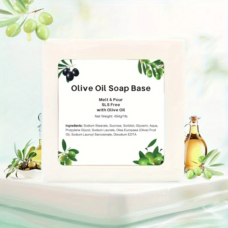 1lb Olive Oil Melt and Pour Soap Base,SLS/SLES Free,Melt & Pour Natural Soap Base for Optimal Soap Making -DIY Soap Base