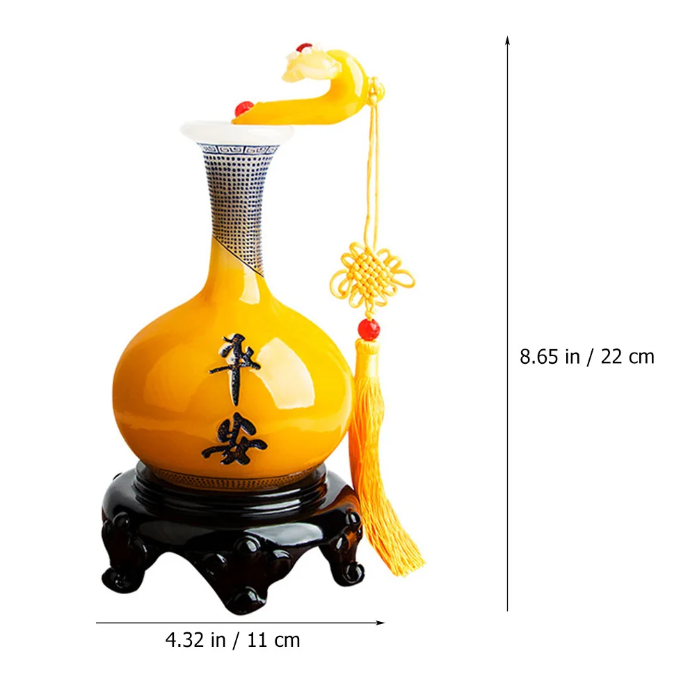 

Beautiful Yellow Jade Resin Flower Vase Chinese Style Home Table Decoration Small Flower Vase for Centerpieces Garden Decor