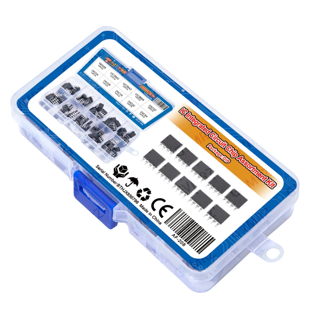 10Values 24C08 24C15 24C32 IC Assortment kit NE555 UC3842 UC3843 UC3845 AT 24C02  24C64 Each 10PCS
