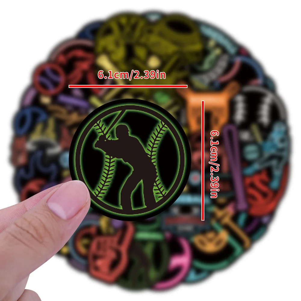 10/55 SZTUK Naklejki Sportowe Baseballowe w Stylu Neonowym Graffiti Personalizowane Dekoracje na Lodówkę Hulajnogę Album do Wyklejania Naklejki Graffiti