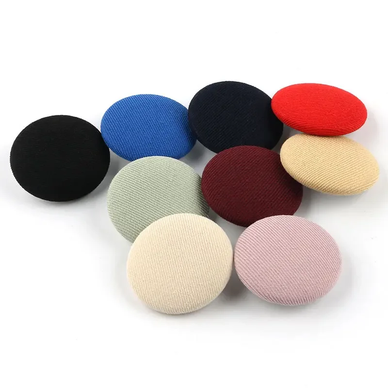 

100Pcs Colorful Cloth Buttons Fabric Covered Metal Button Sewing Button For Dress Shirt Cloth Decorative Buttons For Clothes