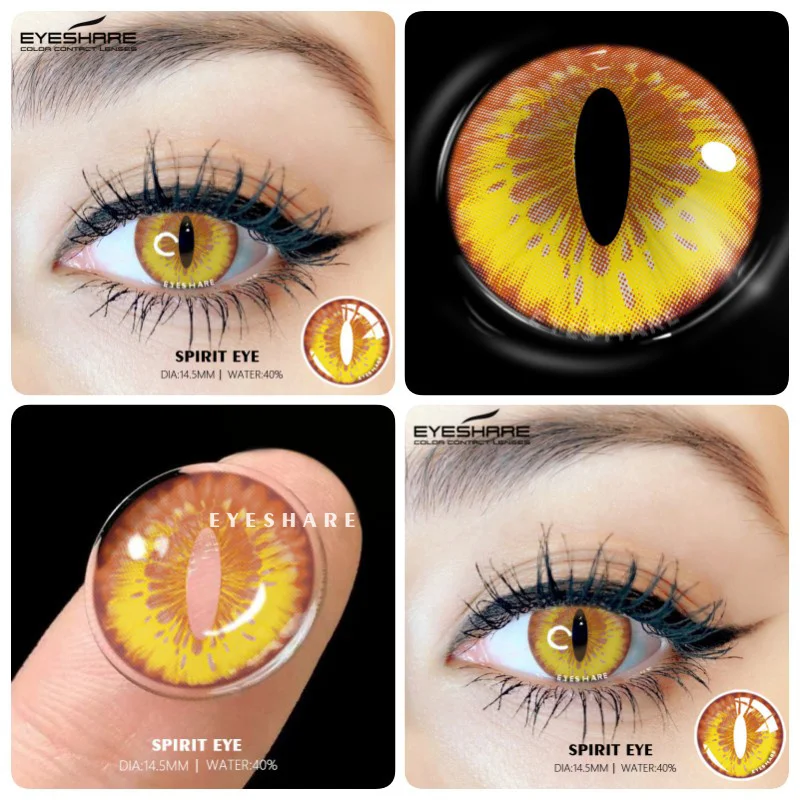 EYESHARE 1 Pair Halloween Colorful Contact Lenses Anime Cosplay Eye Lenses Multicolored Lenses Blue Eye Lenses Yellow Lenses