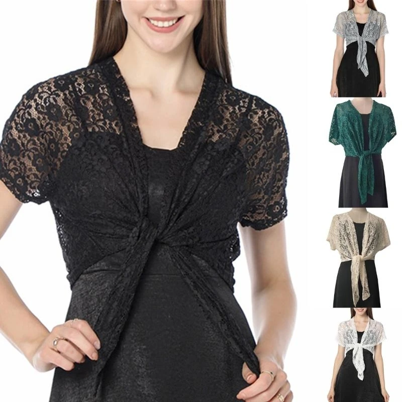39BD Sonnenschutzschal, Blumenschal für Damen, atmungsaktiver Schal, eleganter Schal für Hochzeiten und Partys – Detail 1