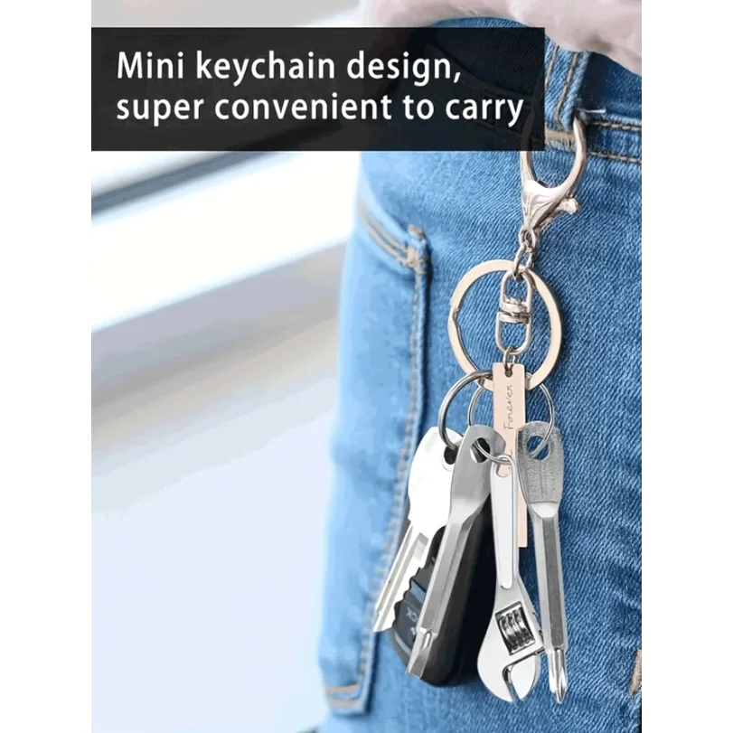 3Pcs Mini Screwdriver Keychain Set, Adjustable Metal Multitool, Portable Pocket Tool Kit for Camping, Car & Bicycle Repair, Crea