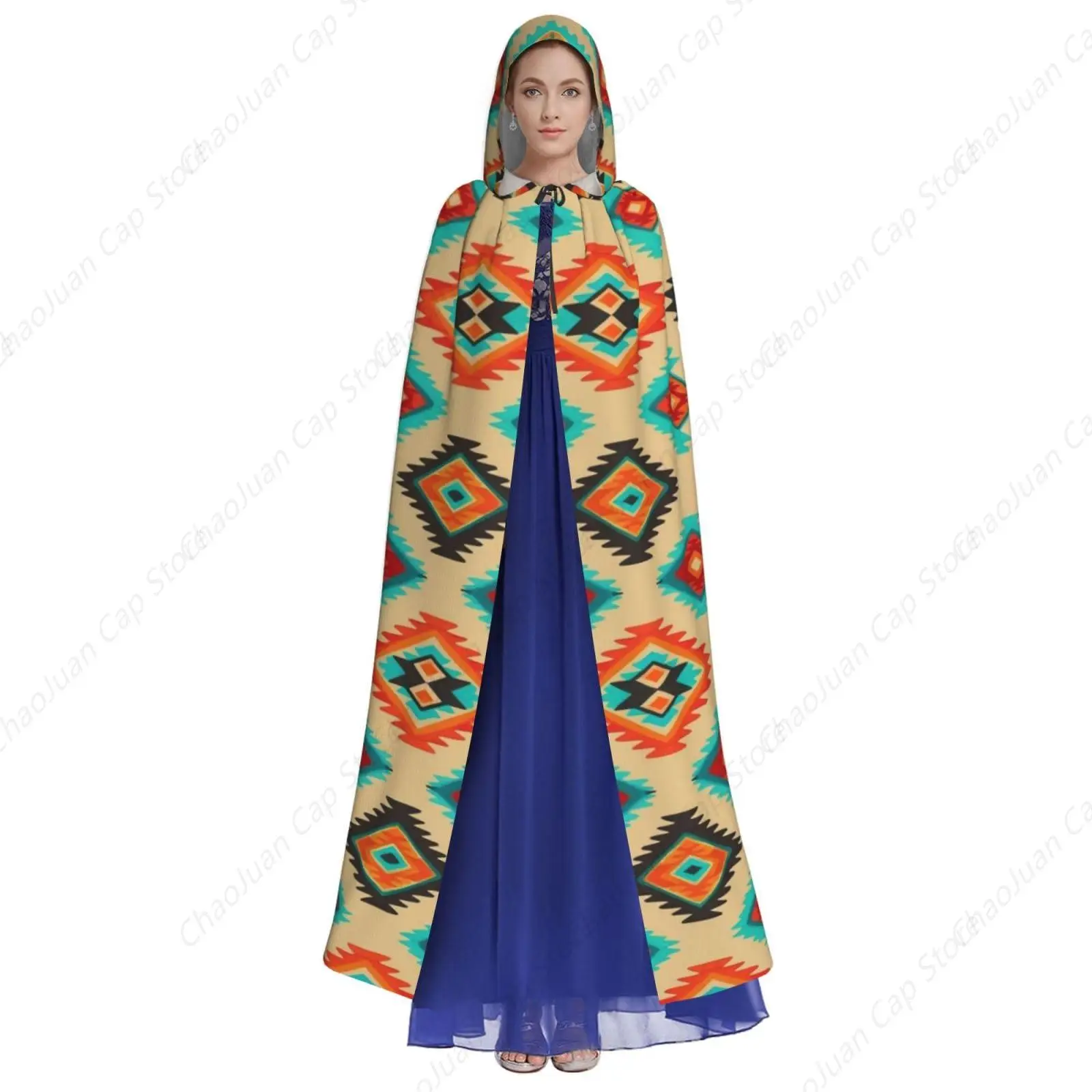 Renaissance Medieval Full Length Hooded Cloaks Cape for Halloween Christmas Masquerade Cosplay Costume, 58 inch Elven Cloak