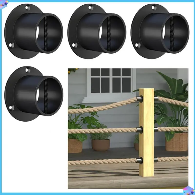 a43t-extremite-de-corde-noire-snap-4pack-avec-bouchon-de-support-de-rail-de-fixation-a-vis-pour-kit-de-garde-corps-de-pont-d'escalier-de-chanvre