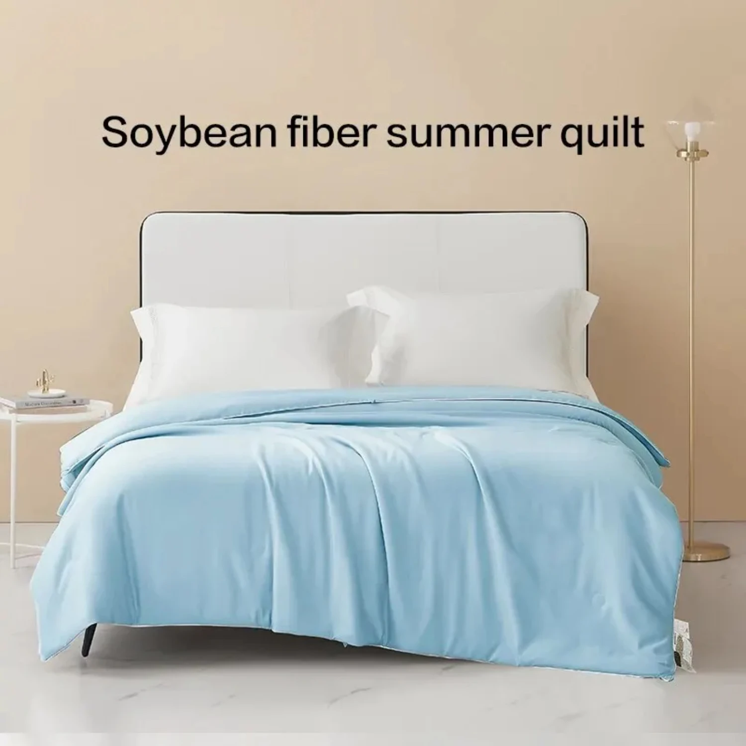 Cozy Grade A Warm Soybean Fiber Quilt | Spring Summer Comforter | Antibacterial & Anti-mite | Soft Lightweight Quilting Blanket