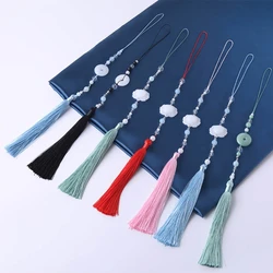 31BB Chinese Hanfu Tassels Pendant Retro Waist Pendants with Imitation Jade Stylish Jewelry for Parties Clothing Accessories