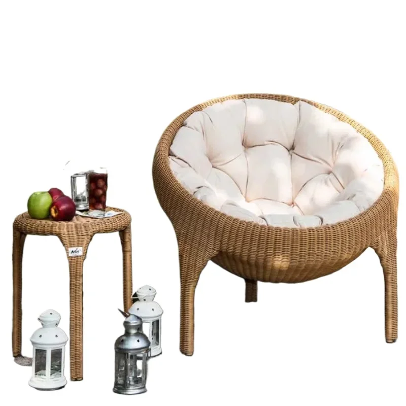 

Outdoor lazy sofa courtyard villa balcony rattan sofa three-piece coffee table combination outdoor rattan chair balcony table