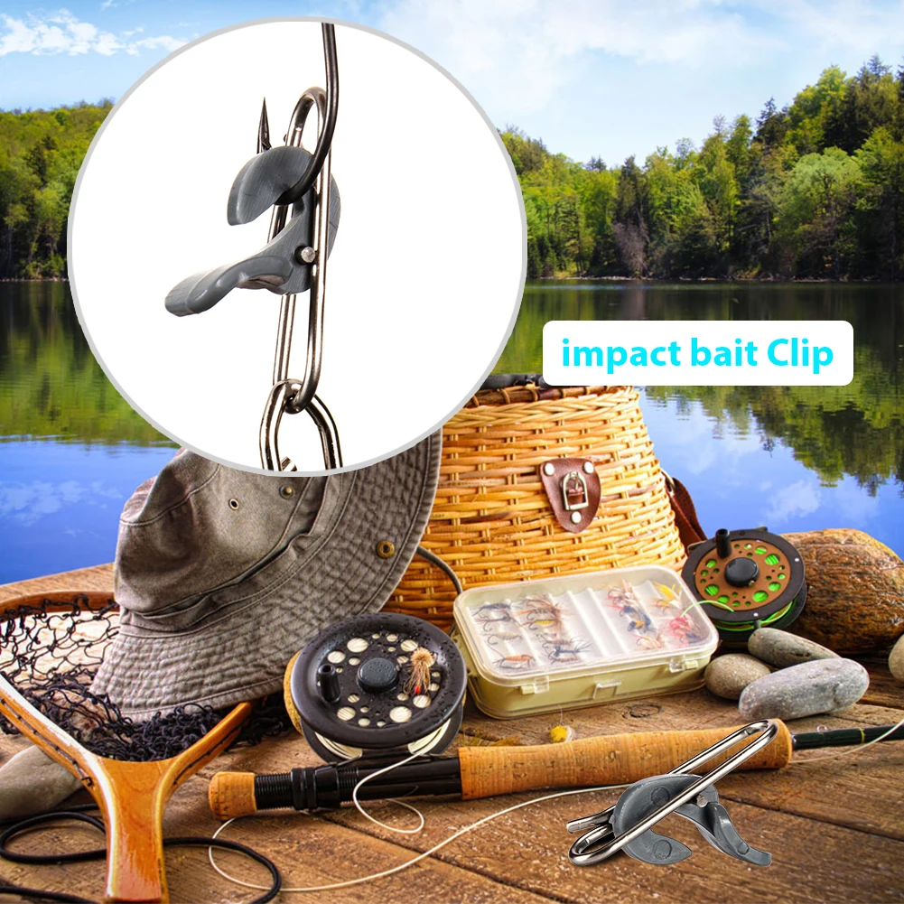 10 قطعة تأثير الطعم كليب الفولاذ المقاوم للصدأ الصيد مجلس الإصدار كليب قابلة لإعادة الاستخدام هوكبيت الإصدار كليب لعشاق الصيد #3