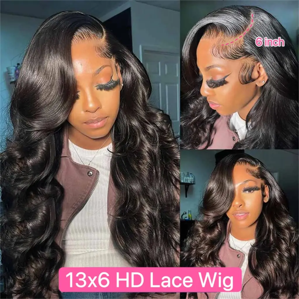 13x4 13X6 HD Lace Frontal Wig   Body Wave  28 32  34  36 Inch Lace Front Wig  4x4  Closure Wig 360 Human Hair Lace Frontal Wig