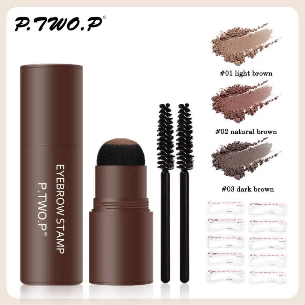 ใหม่ 1 ชุด Perfect One Step Eyebrow Stamp Stencil Kit กันน้ํา Long Lasting Eyebrow Enhancers Brow Powder Stamp