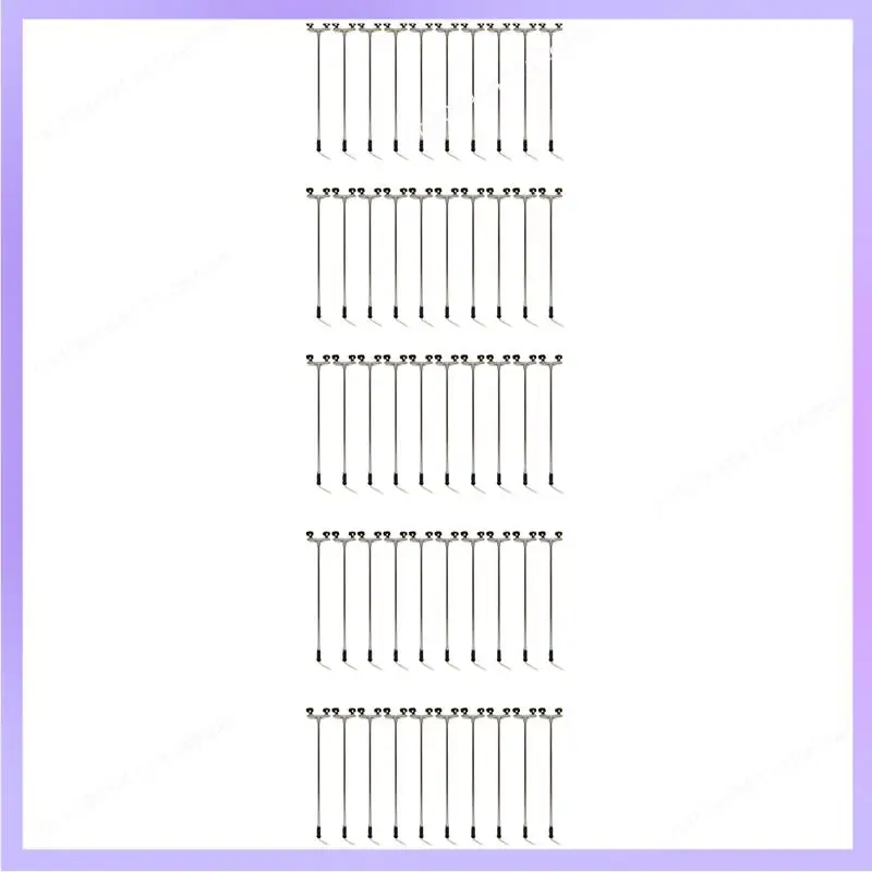 N83R 50 Stücke 2Led Straßenlaterne Maßstab 1:100 Ho Straßenlaterne Landschaft Mini Laternenpfahl Für Sandtisch Modell 2