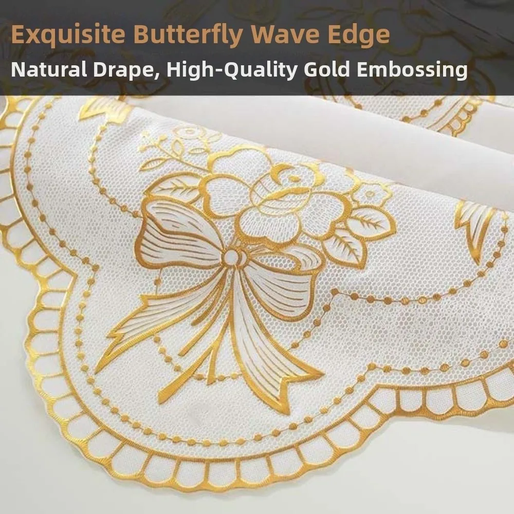 

Rectangular Gold-embossed Tablecloth 135*180CM Party Supply Table Cover Cloth Smooth Anti-Slip Desk Protection Cover Banquet