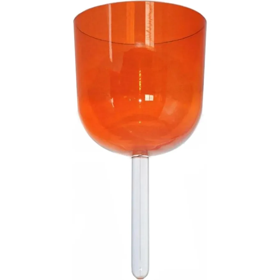 وعاء غناء كريستالي بمقبض صلب مع مطرقة من الخيزران وحقيبة حمل للسفر لشفاء الصوت برتقالي 432 هرتز D غير #4