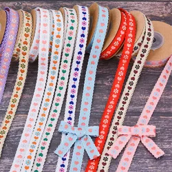 5yards 12mm Picot Edge Heart Embroidered Jacquard Ribbon for Clothing Sewing DIY Hair Bows Hat Decor Crafts Accessories Ribbon