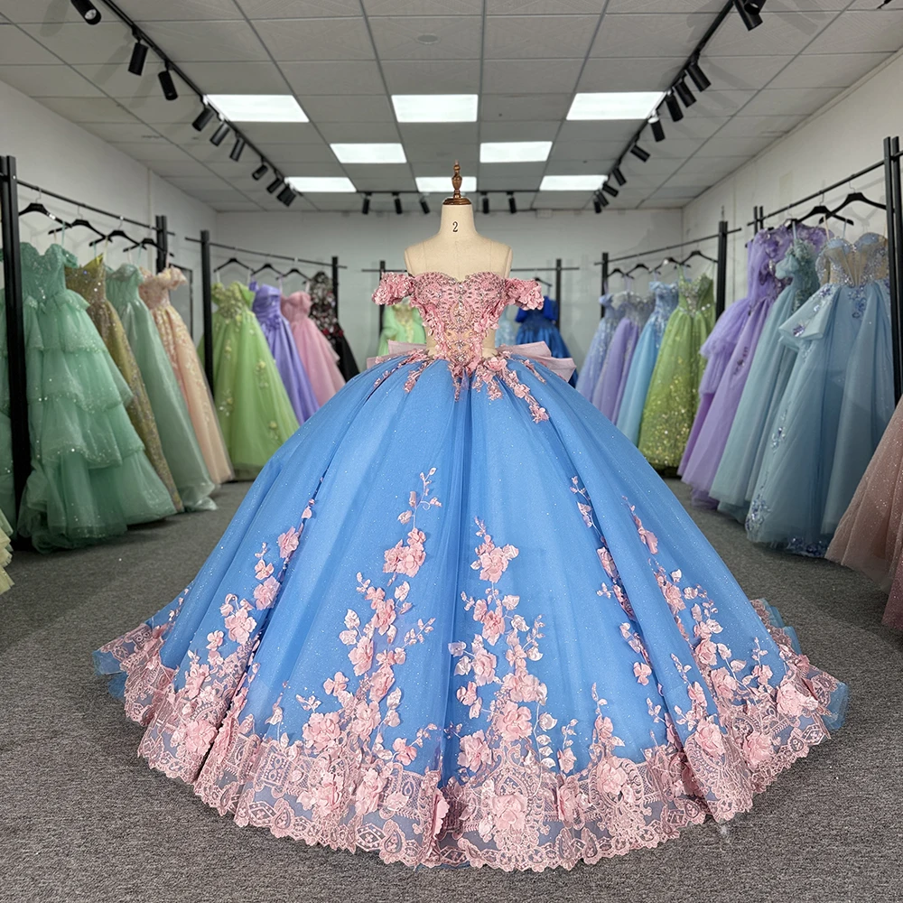 Customized Elegant Ball Gown Quinceanera Dresses Appliques Off Shoulder Prom Birthday Party Gowns Formal Vestido De Anos 15