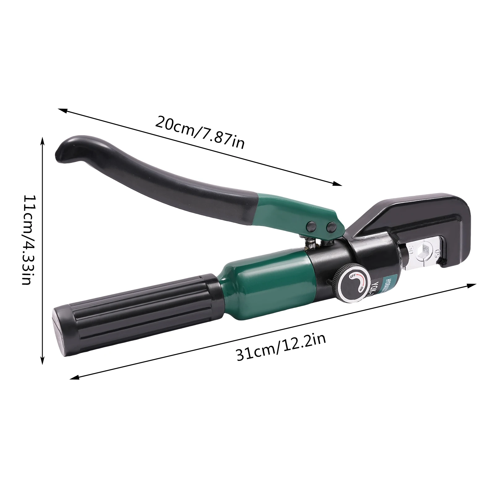 Handbetriebenes hydraulisches Crimpwerkzeug YQK-70, 60KN manueller Crimper mit 8 Paar Matrizen, Crimpbereich Cu 4-70mm², Sechskant-Crimpform – Detail 7