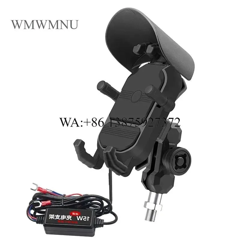 Wmwmnu for Waterproof Anti Vibration 15W Fast Wireless Charger Motorcycle Phone Navigation Mount Vehicle Phone