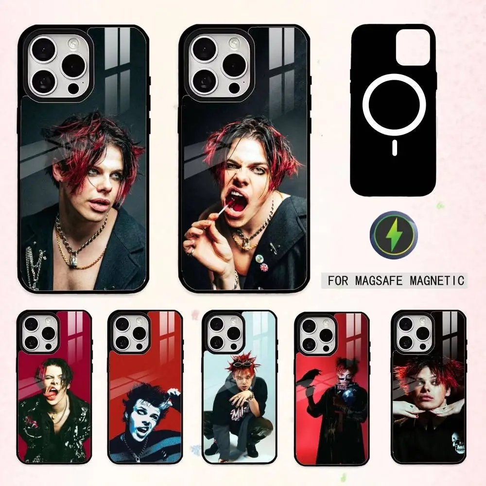 

Чехол для телефона Y-Yungblud P-Protest Rock для iPhone17,16,15,14,13,12,11 Plus, Pro Max, магнитный для беспроводной зарядки Magsafe