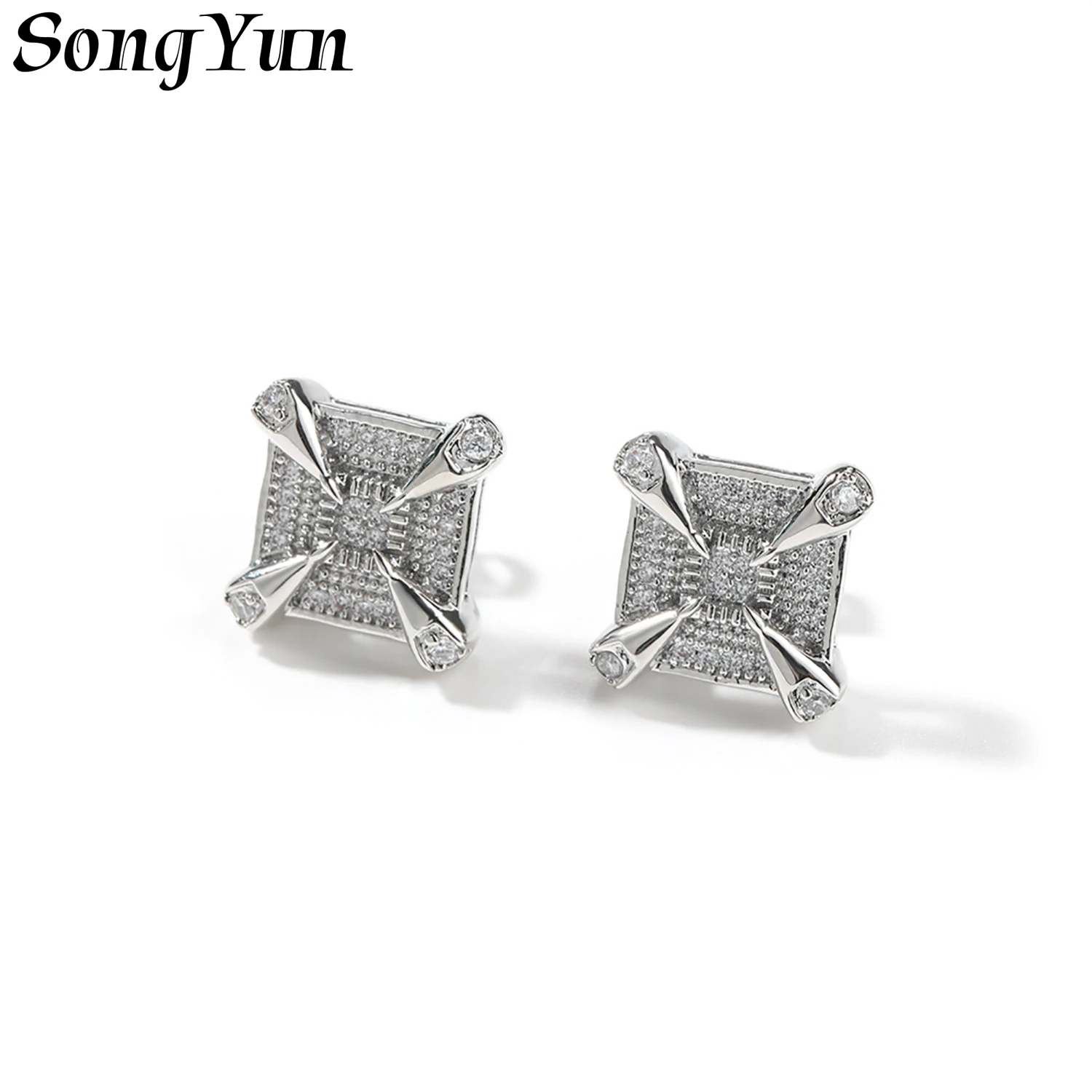 

SongYun Jewelry MHT Quality Brass Stud Earrings Dangle CZ 7A Zircon Cocktail Party Minimalist Women Earring Jewelry