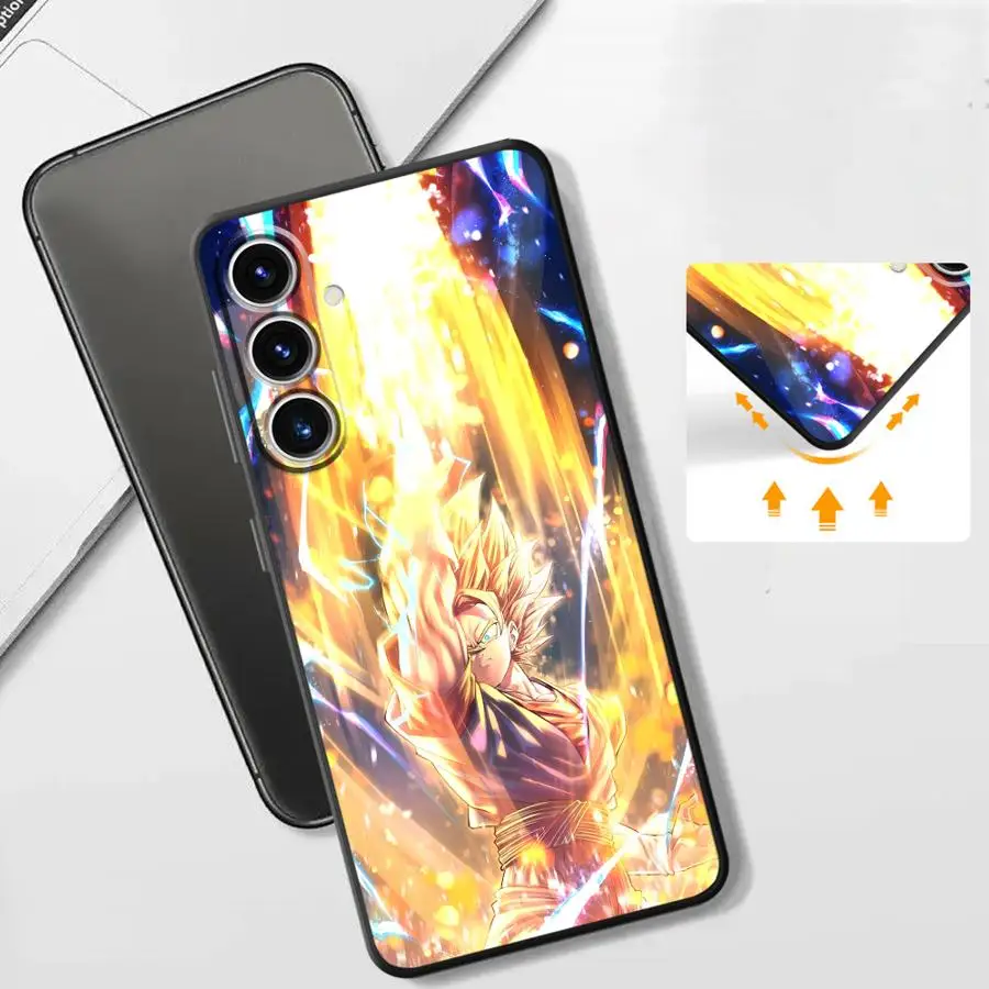 Preto macio caso capa de telefone para samsung galaxy a26 a72 a25 a71 a36 a51 a73 a22 a52 a24 a55 a35 a32 a41 a23 a53 dragon ball retro