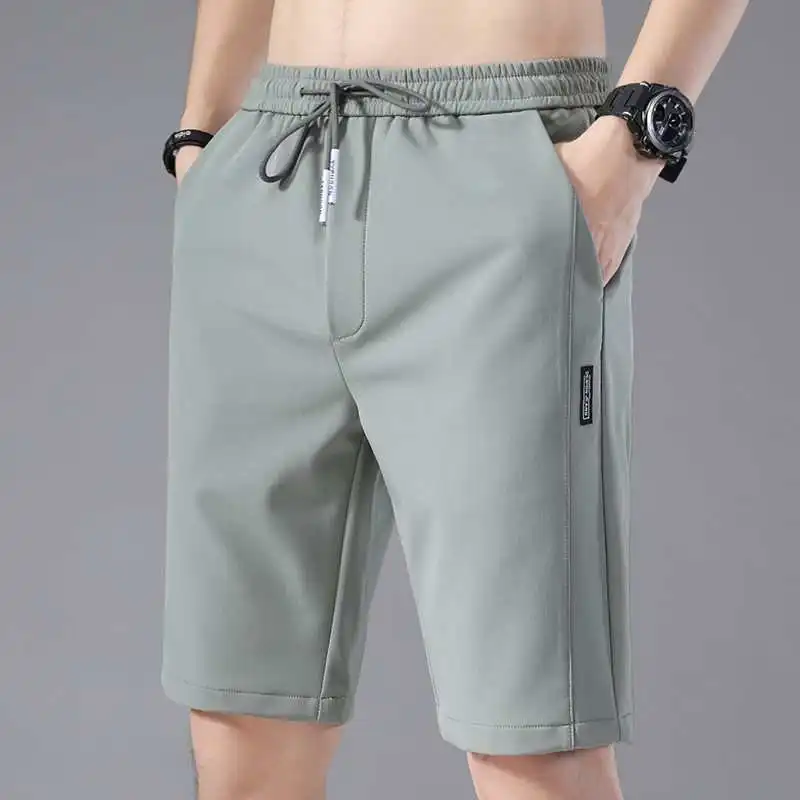 

Summer Thin Casual Loose Ice Silk Men's Sport orts Five-Point Pants Six-Minute Middle-Pants Trendy Pants