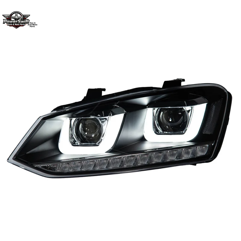 

Suitable for 11-18 Volkswagen POLO Headlight Assembly Modification Double U Style Polo Dual Lens Flowing Turn Signal Daytime Run