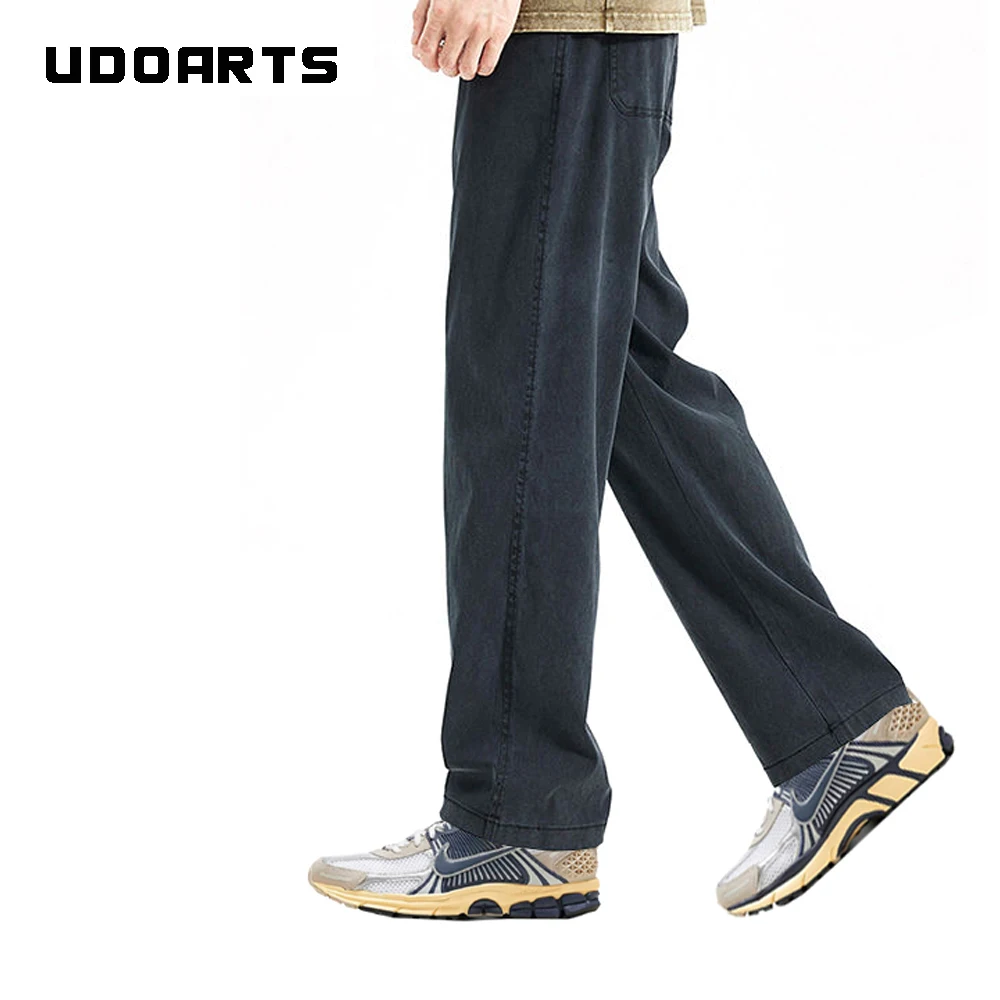 

Udoarts Men's Everyday Summer Tencel Thin Casual Jean Pants（Sports Fashion Version）