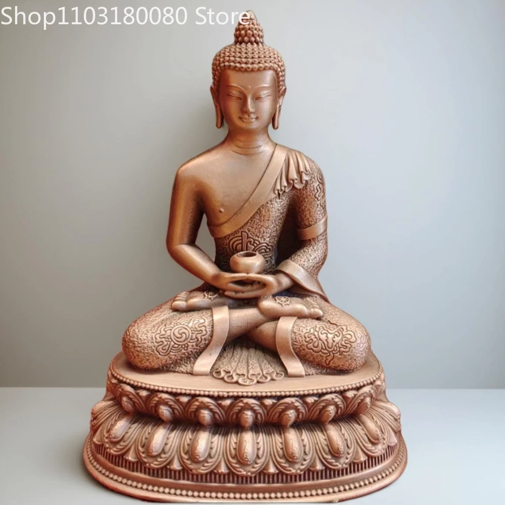 Exquisite Red copper carving Amitabha Buddha Sakyamuni Medicine Buddha statue Bhaisajyaguru sculpture,23cm,10cm
