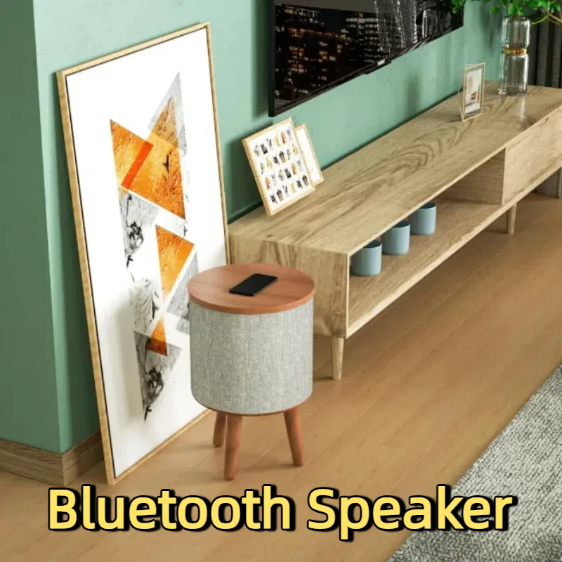 

HI-FI Bluetooth Speaker Wooden Smart Coffee Table 360 Degree Surround Sound TWS Speaker Supports Wireless Charging Bedside Table