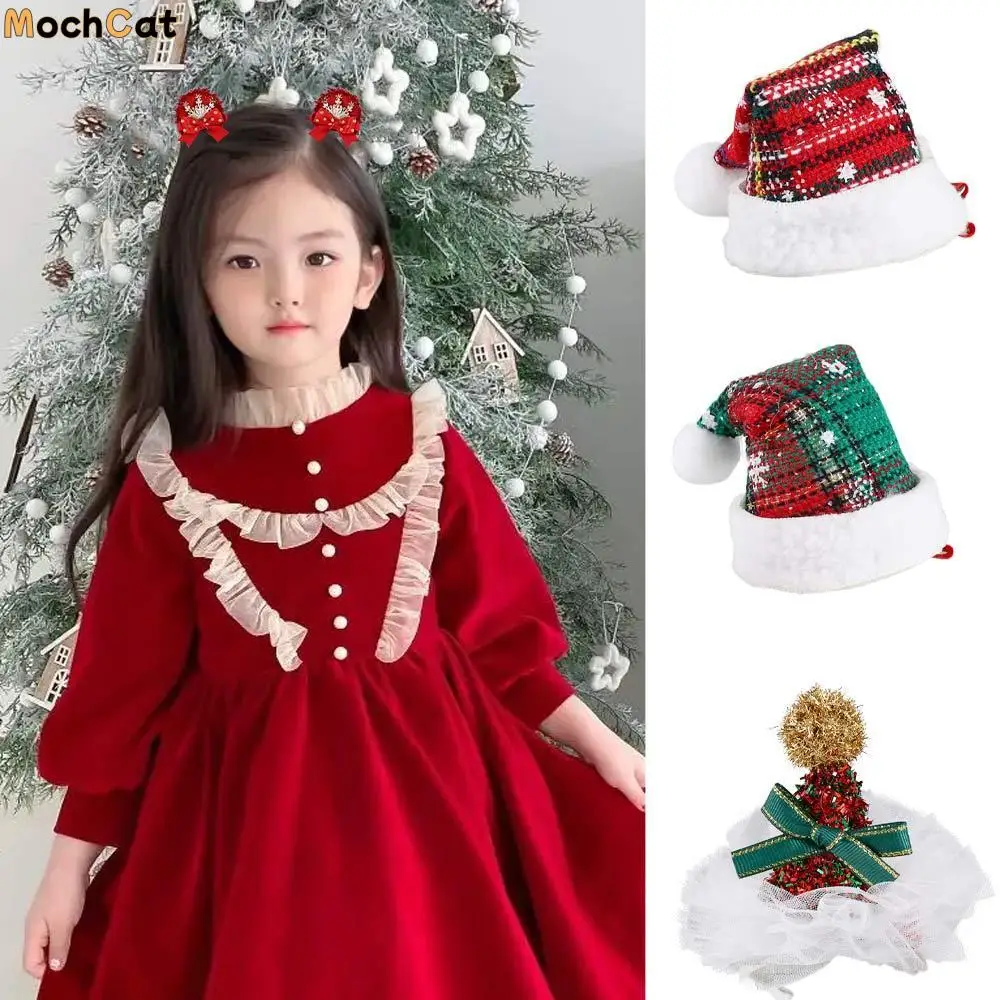 

Christmas Cap Kids Gifts Snowflake Children Hair Clip Korean Hair Accessories Christmas Costume Dress Up Christmas Hat Hairpin